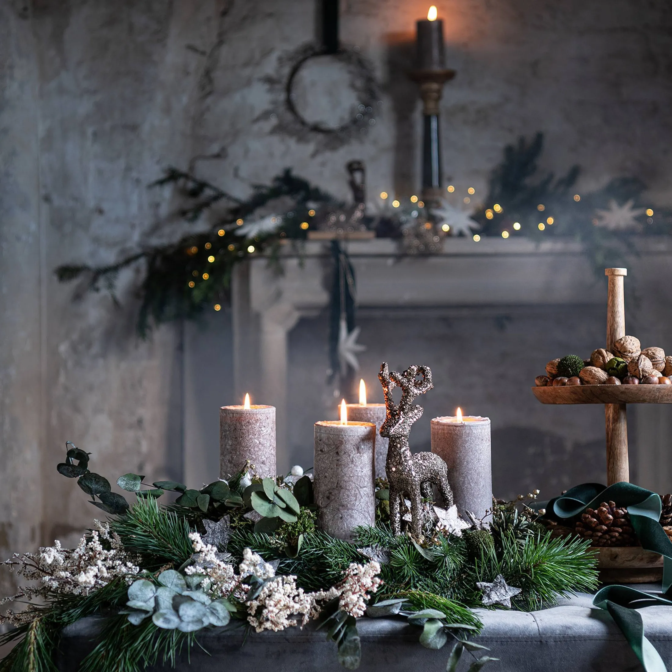 Store Depot Deko-Set Adventskranz Christmas Frosty