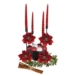 Best Depot Deko-Set Weihnachts-Kerzenhalter Rille