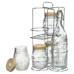 Sale Depot Flasche & Gläser-Set Romance Mit Halterung