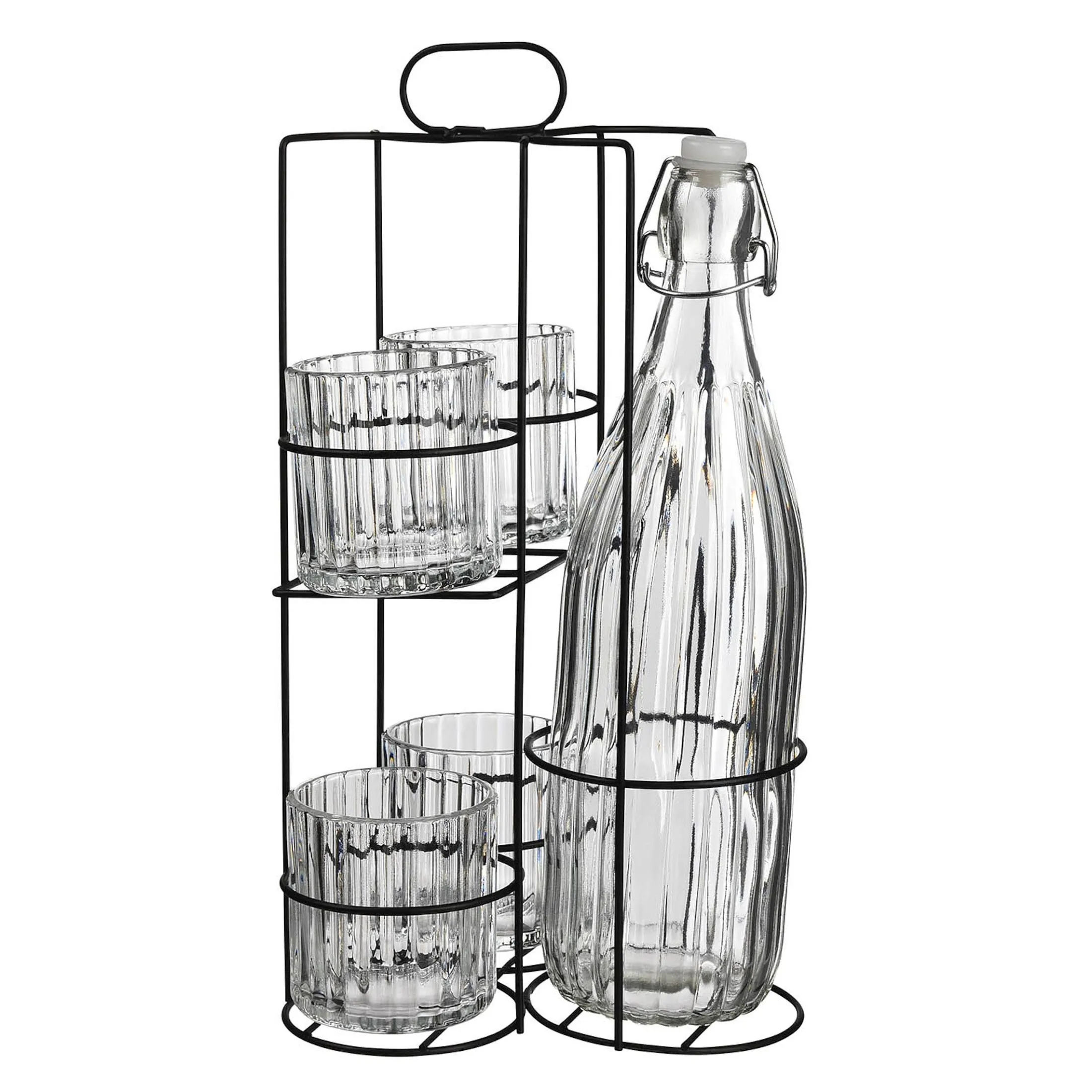 Outlet Depot Flasche & Gläser-Set Tom Mit Halterung