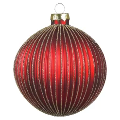Online Depot Glas-Weihnachtskugel Glitterstripe