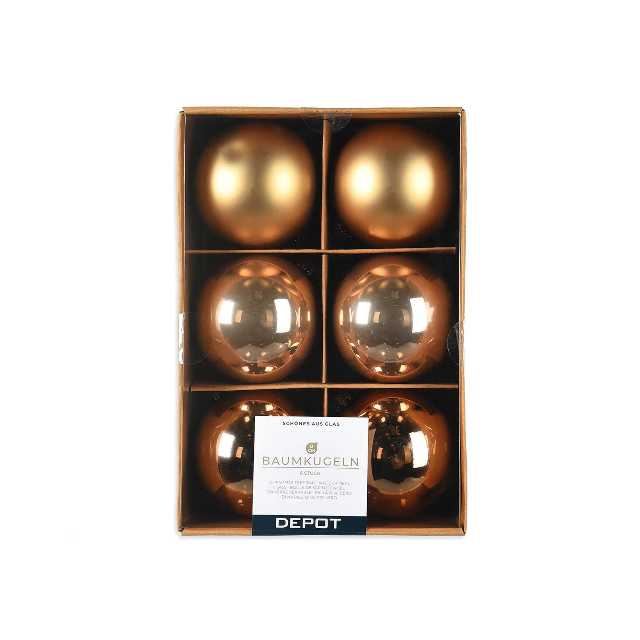 Best Depot Glas-Weihnachtskugel-Set