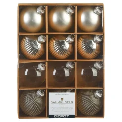Online Depot Glas-Weihnachtskugel-Set Rille