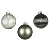 Outlet Depot Glas-Weihnachtskugel-Set Rille