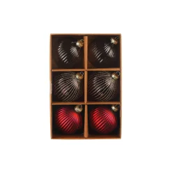 New Depot Glas-Weihnachtskugel-Set Rille