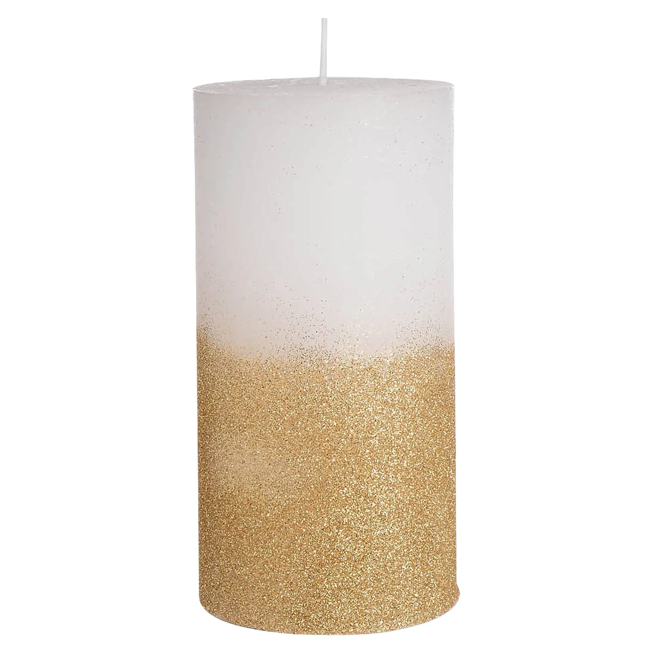 Best Depot Stumpenkerze Gold Glitter