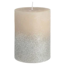 Cheap Depot Stumpenkerze Rustic Silver Glitter